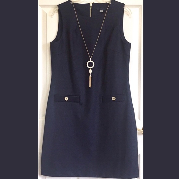 Tommy Hilfiger Navy Scuba Sheath Dress - Picture 5 of 8